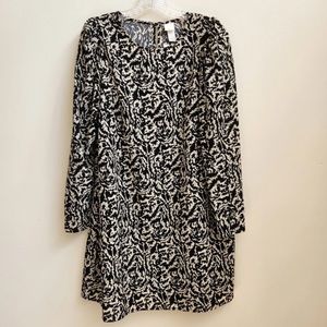 H&M Glam Long-sleeved Printed Party Dress - XS